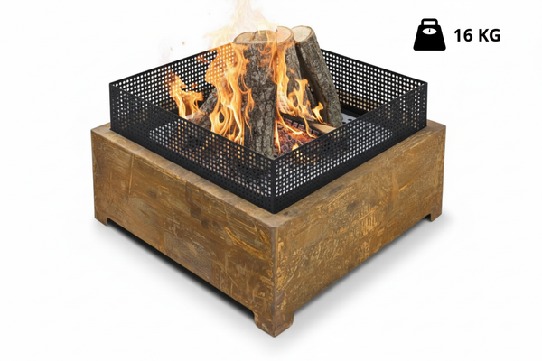 Fireplace Feuerschale Schwarz-Corten – 55 x 55 x 37 cm, 16 kg | Cortenstahl