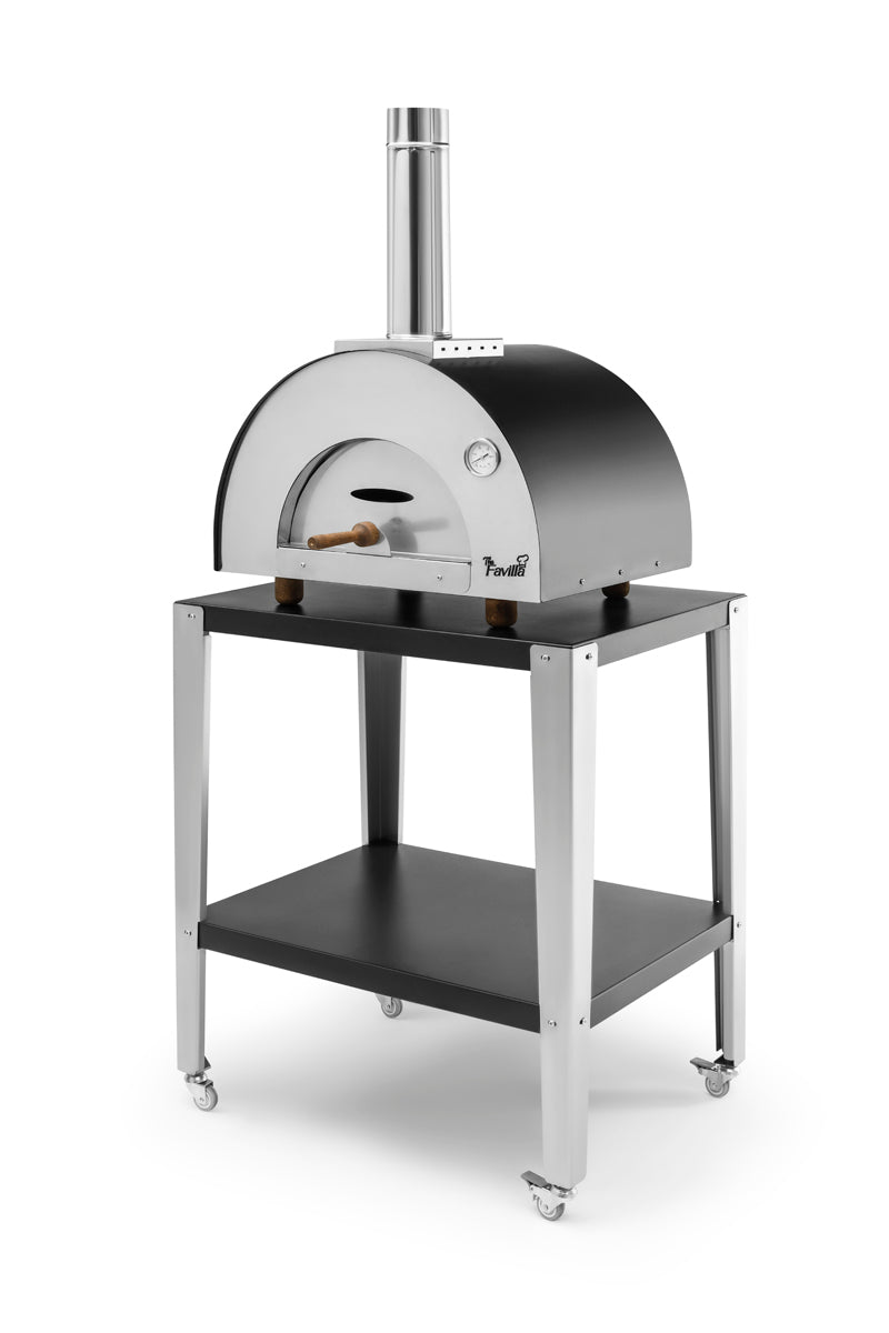 Edelstahl-Beistelltisch Ovenella – Wetterfester und robuster Tisch für Pizzaöfen, ideal für Terrasse & Garten