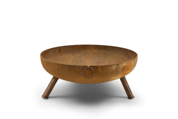 Favilla Bombe Cortenstahl Feuerschale - Ø79 cm mit 4 mm Materialstärke (26 kg), robustes Feuerbecken für Garten