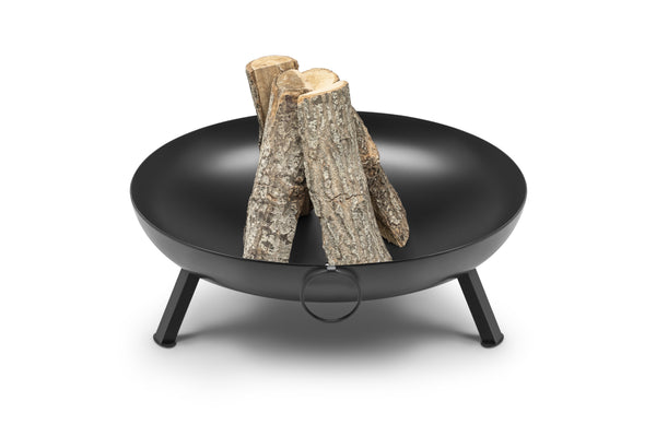 Favilla Bombe Feuerbecken schwarz - Ø79 cm mit 4 mm dicken Stahlwänden (26 kg), robuste Feuerschale für Garten