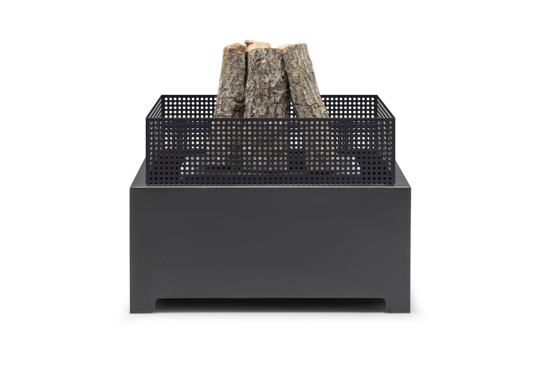 Favilla Fireplace Design-Feuerstelle - 55 cm schwarze Feuerschale aus pulverbeschichtetem Stahl für stilvolle Outdoor-Bereiche