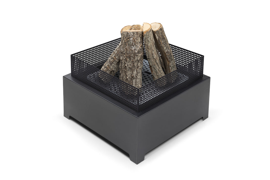 Favilla Fireplace Feuerschale schwarz pulverbeschichtet - 55×55×37 cm, hochwertige Feuerstelle aus Stahl mit Garantie