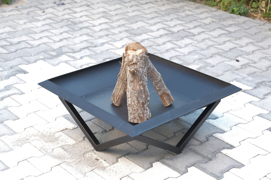 Favilla Firesheet Design-Feuerschale - Schwarz 77×32 cm, kompakte und stylische Feuerstelle für Outdoor