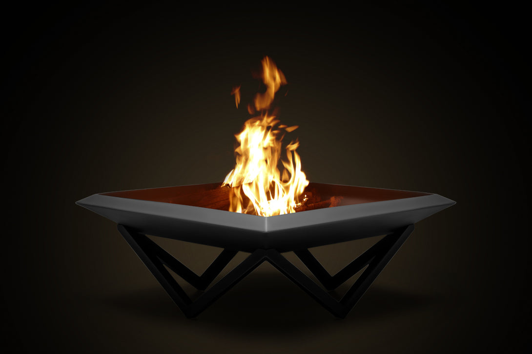 Favilla Firesheet Feuerstelle - Design-Modell in schwarz (17 kg), moderner Stahl-Feuerkorb für Terrasse & Garten
