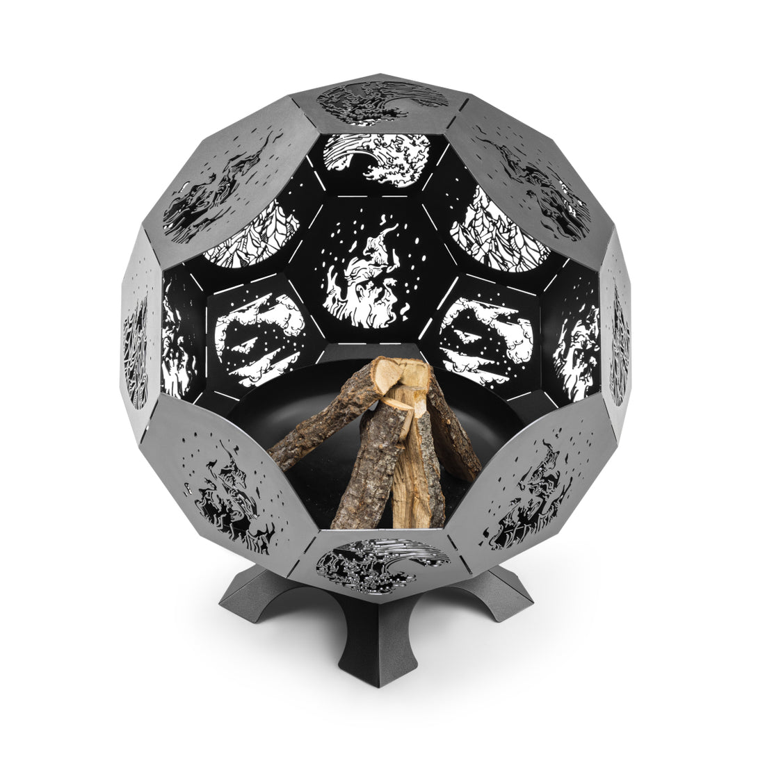 Favilla Luna Feuerschale schwarz - Modernes Design 100×100×110 cm, pulverbeschichtet für langlebige Qualität