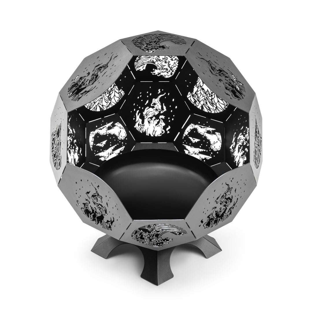 Favilla Luna schwarze Feuerschale - Design-Highlight für Outdoor-Bereiche in 100 cm Durchmesser
