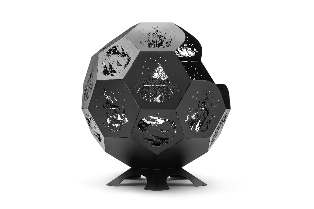 Favilla Luna XXL Feuerstelle - Wetterfeste schwarze Feuerschale (100 cm) für gesellige Abende
