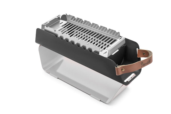 Fumo Holzkohlegrill für unterwegs – Mit Tragetasche und Spießfunktion, perfekt für Outdoor