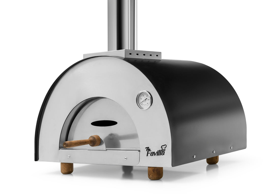 Professioneller Pizzaofen aus Edelstahl – Mit Feuerstelle und Grillfunktion für authentisch italienische Pizza
