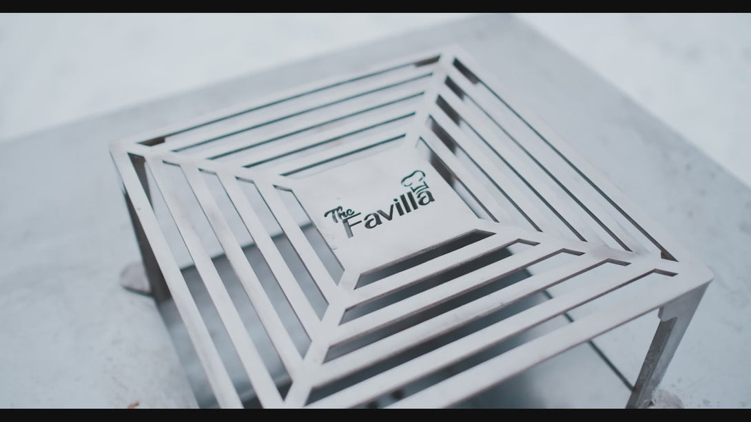 Feuerschale mit Grill und massiver Grillplatte für perfektes Outdoor Grillen