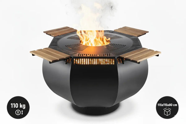 WOX Feuerschale mit Grillring aus Cortenstahl
